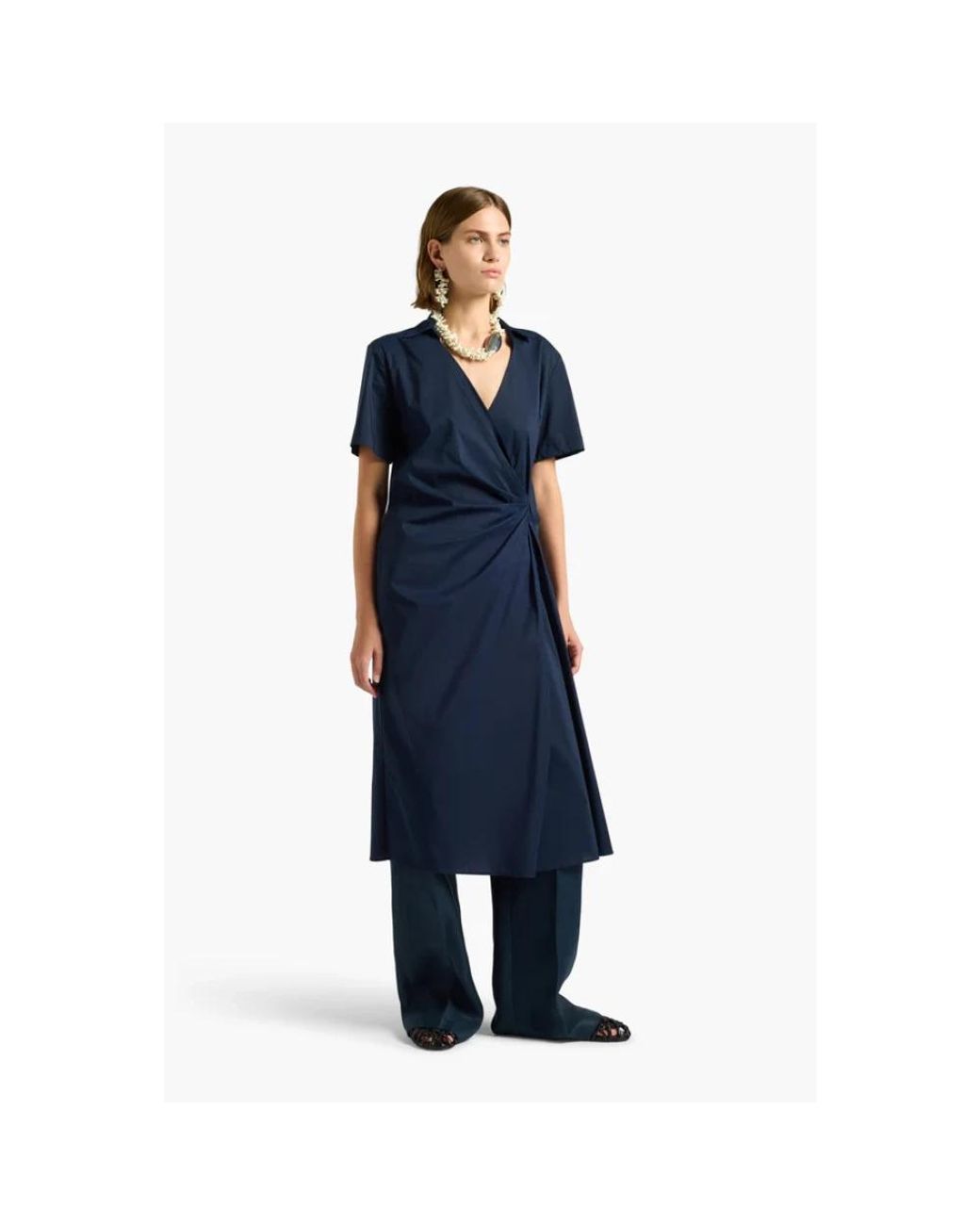 Liviana Conti Blue Wrap Dresses