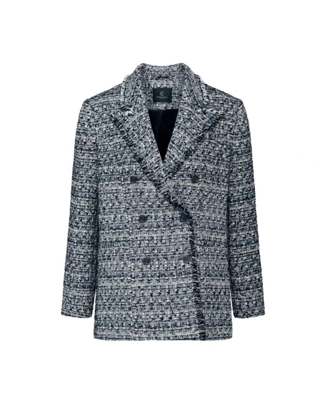 Bruuns Bazaar Jassen ,Blauw ,Wol Trillium Jolana Blazer in het Blue