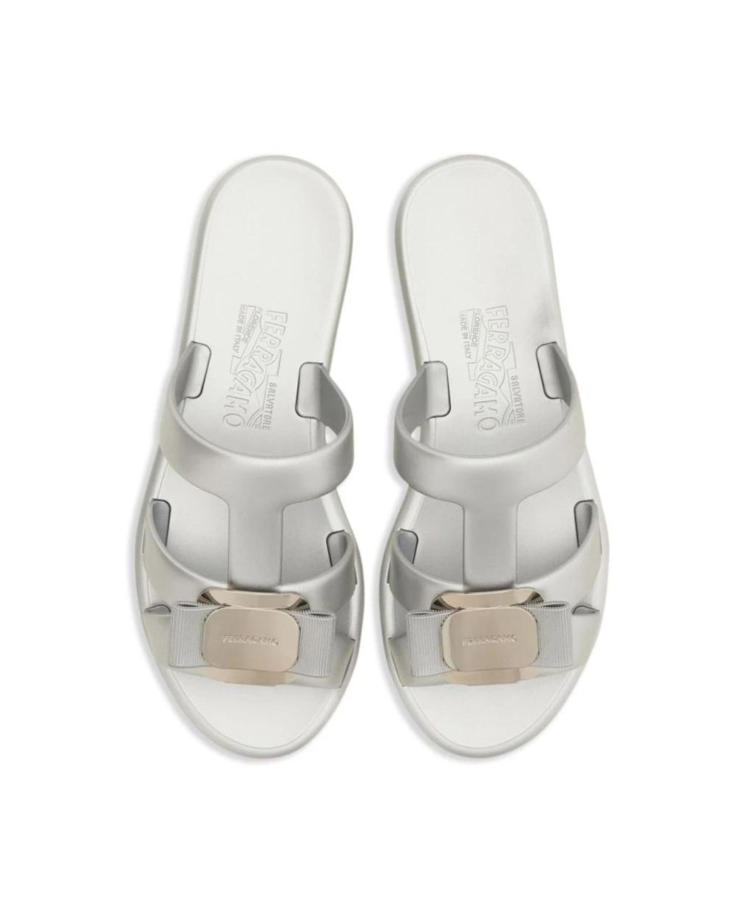 Ferragamo White Sliders
