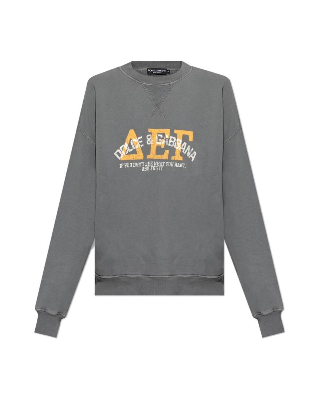 Dolce & Gabbana Hoodies & Sweatvesten ,Grijs ,Katoen Gedrukte Sweatshirt in het Gray voor heren