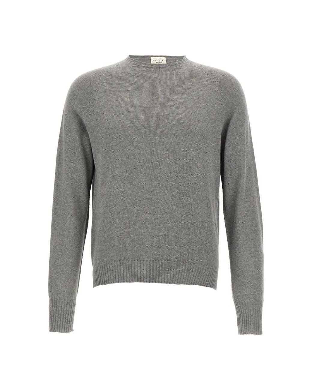 Ma'ry'ya Gray Round-Neck Knitwear for men