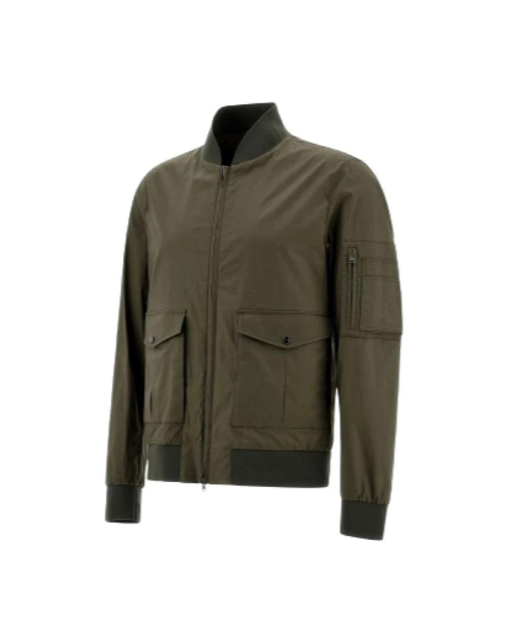 Herno Cotton Bomber Jacket in Green für Herren