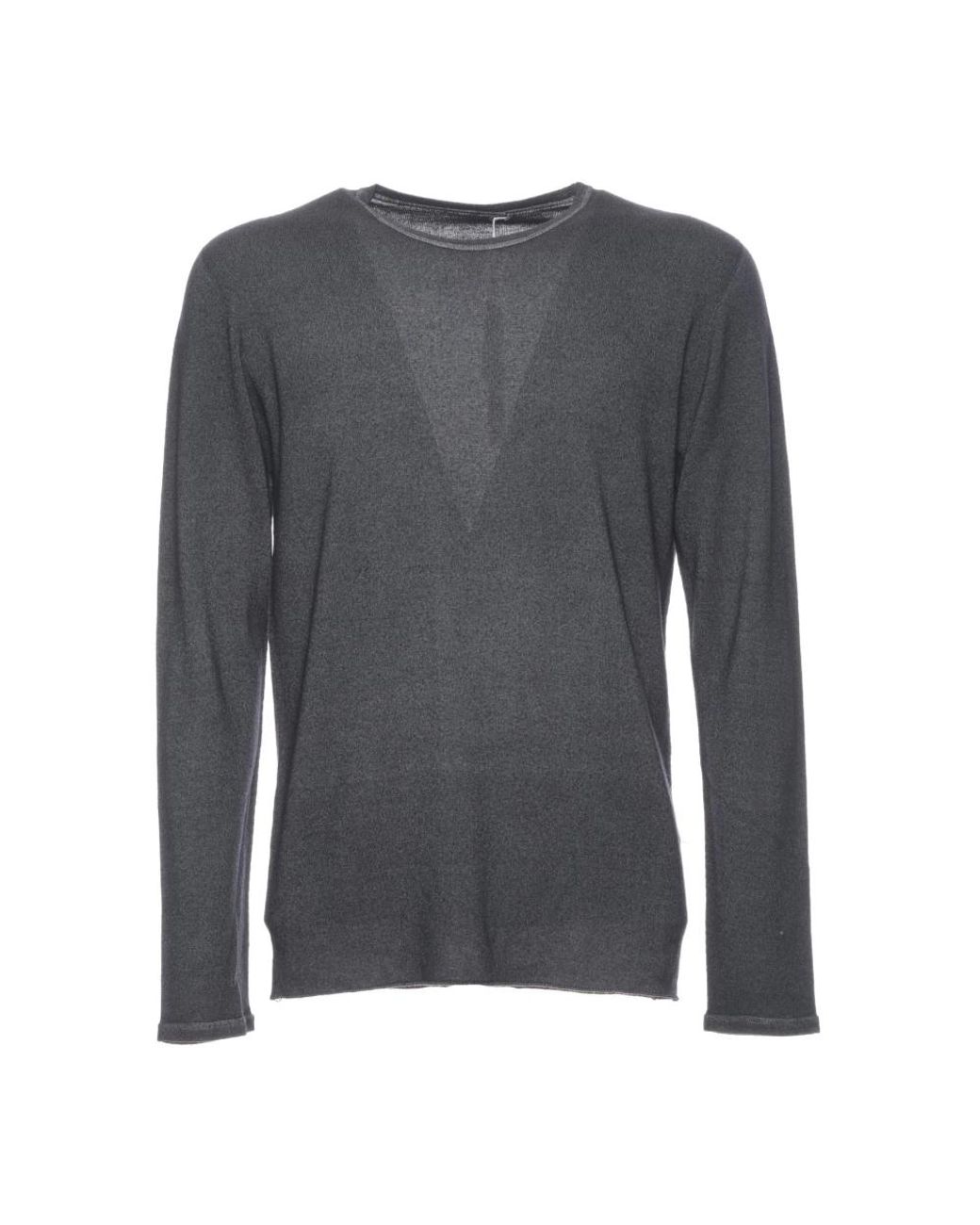 Majestic Filatures Gray Round-Neck Knitwear for men