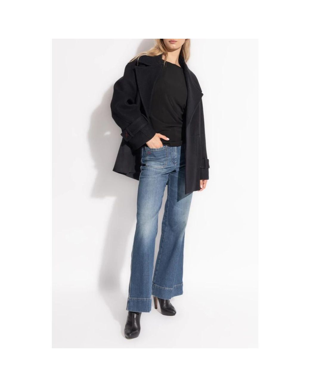 Victoria Beckham Black Double-Breasted Coats