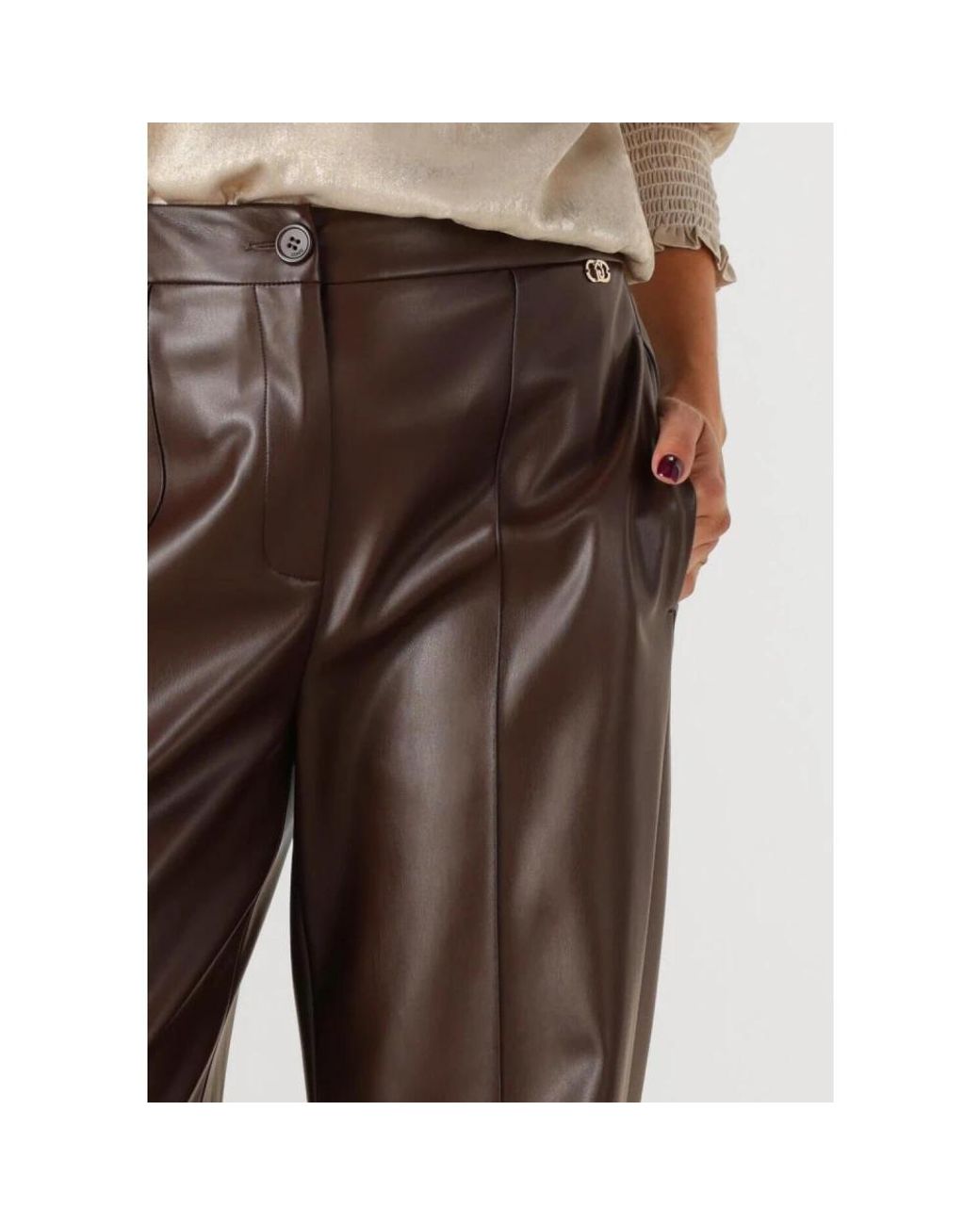 Liu Jo Straight Trousers in Brown | Lyst Liu Jo Straight Trousers in Brown | Lyst
