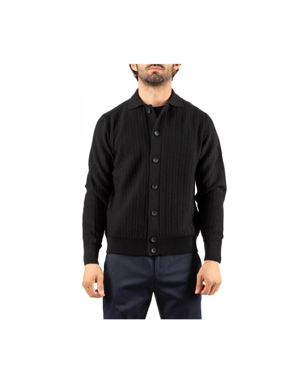 FILIPPO DE LAURENTIIS Truien & Vesten ,Zwart ,Maglia in het Black voor heren