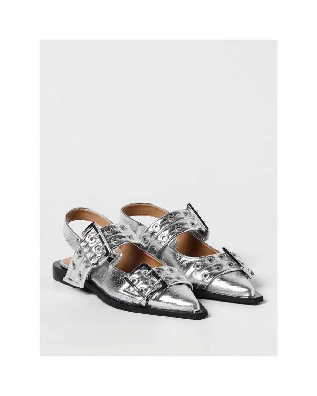 Ganni White Ballerinas