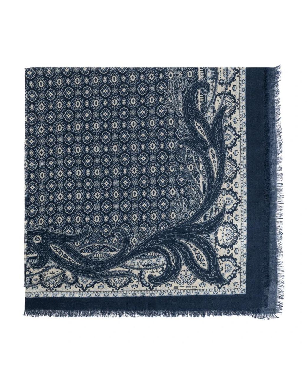 Etro Wool Scarf in het Blue voor heren