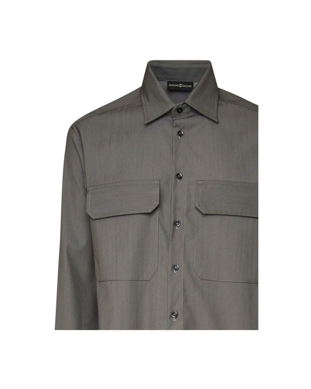 Giuliano Galiano Gray Casual Shirts for men