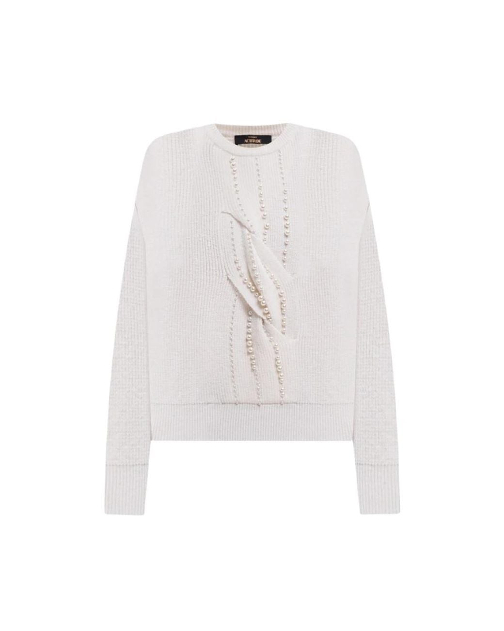 Twinset White Round-Neck Knitwear