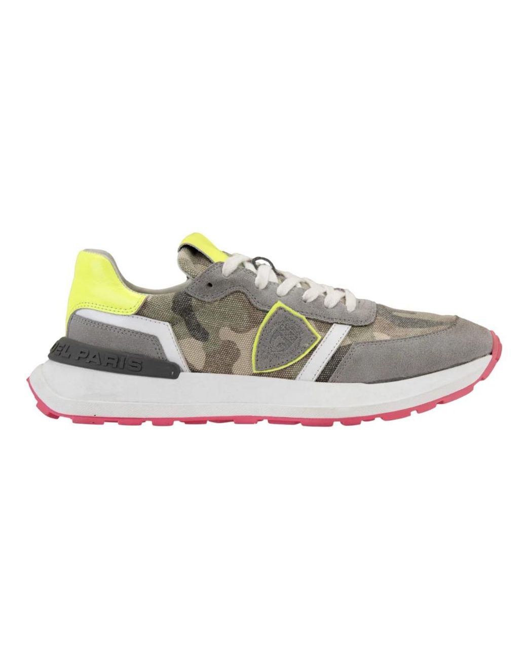 Philippe Model Schoenen ,Grijs ,Suède Camouflage Stijl Veters Sneakers in het Gray
