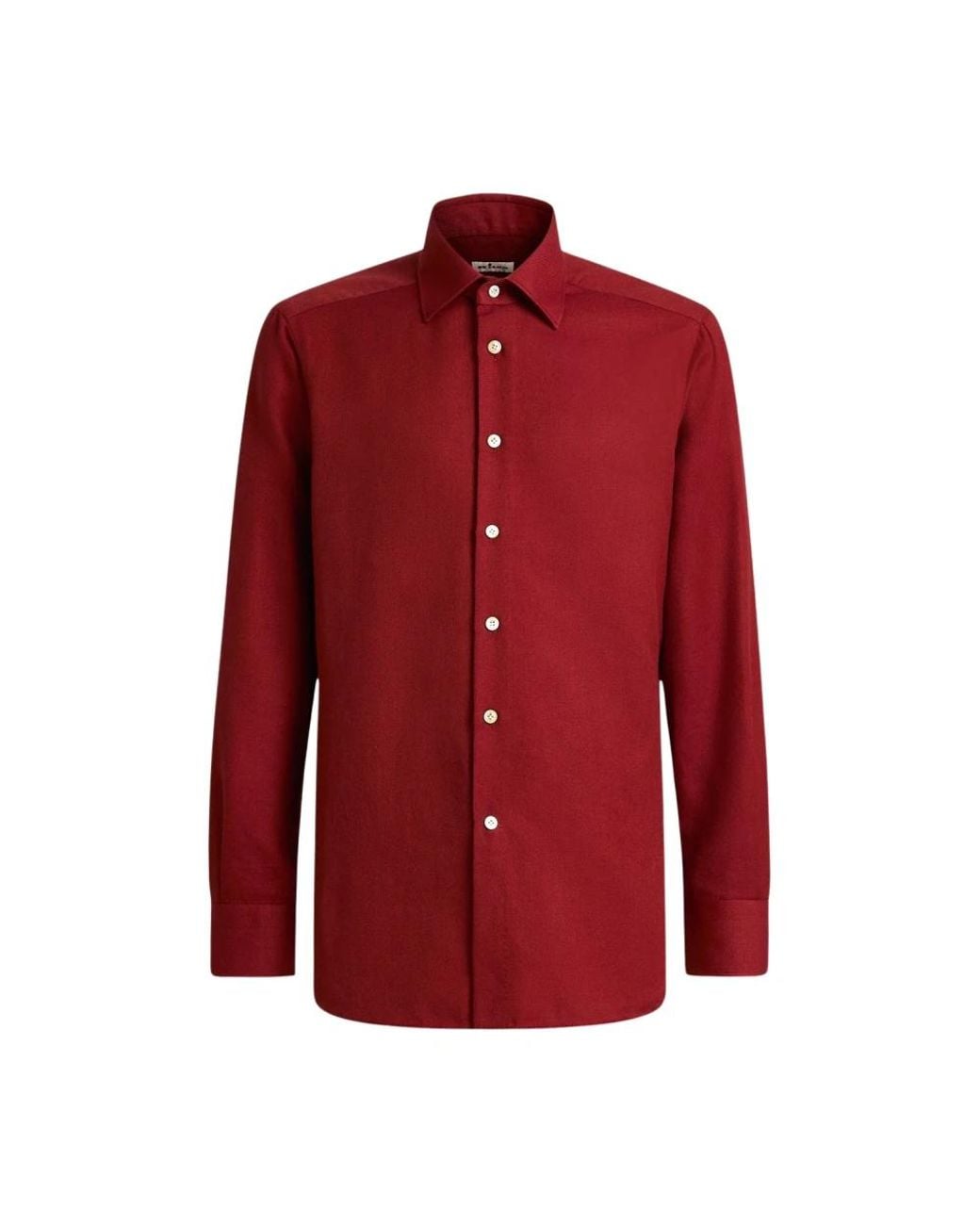 Kiton Overhemden ,Rood ,Kasjmier Kasjmier Flanellen Overhemd Winter Elegantie in het Red voor heren