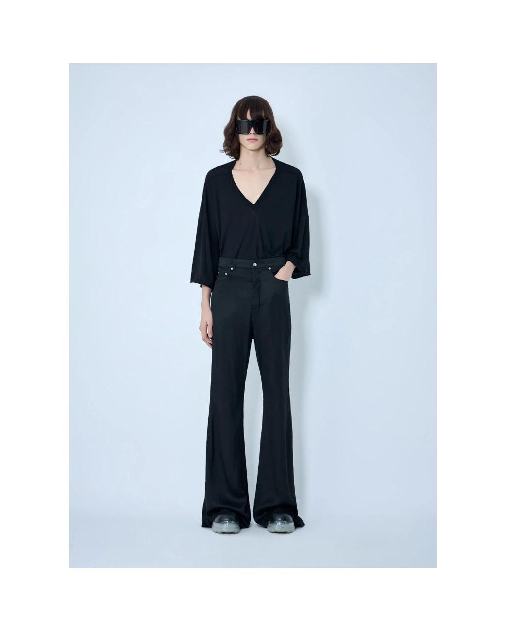 Rick Owens Blue Wide Trousers for men