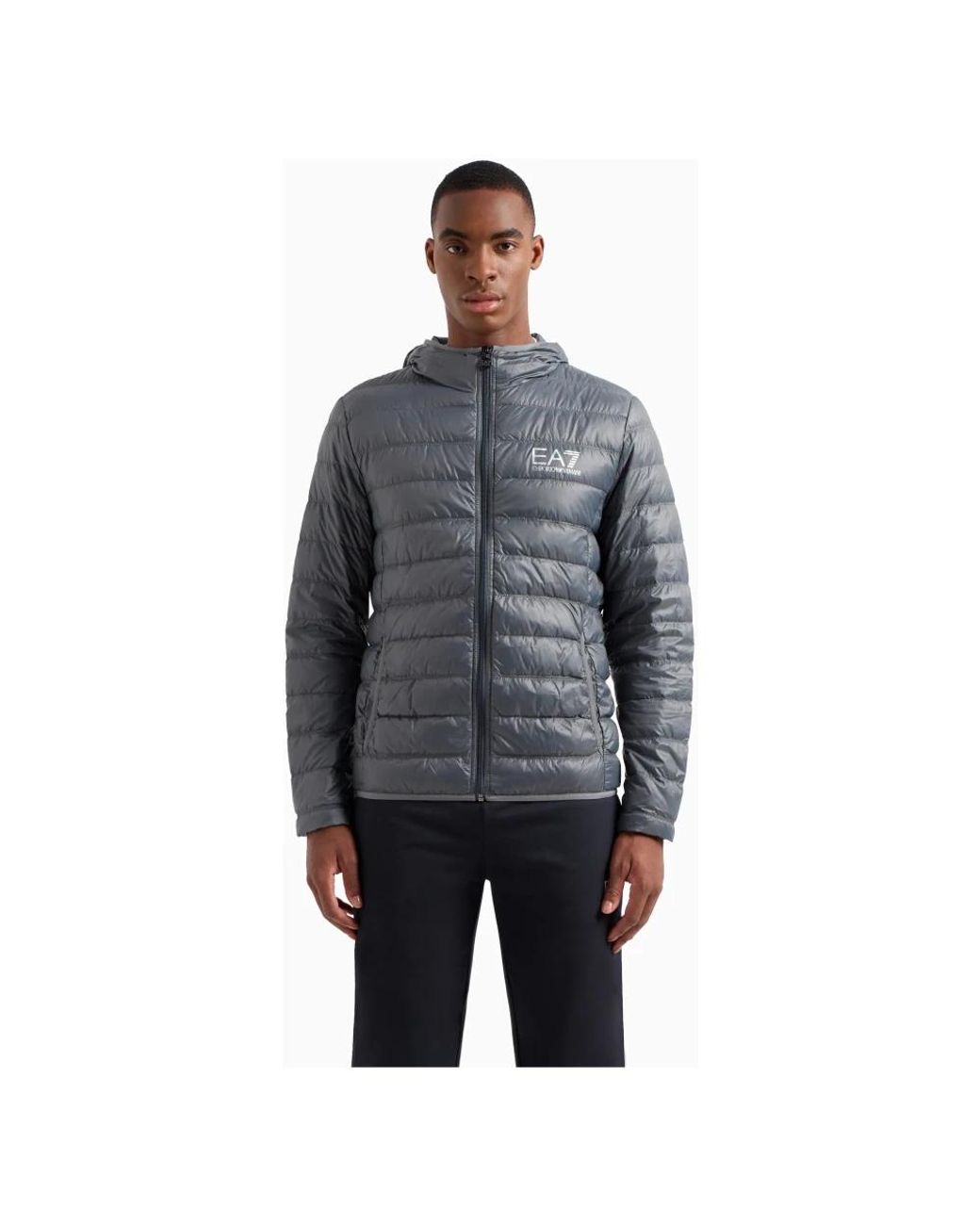 EA7 Gray Winter Jackets for men