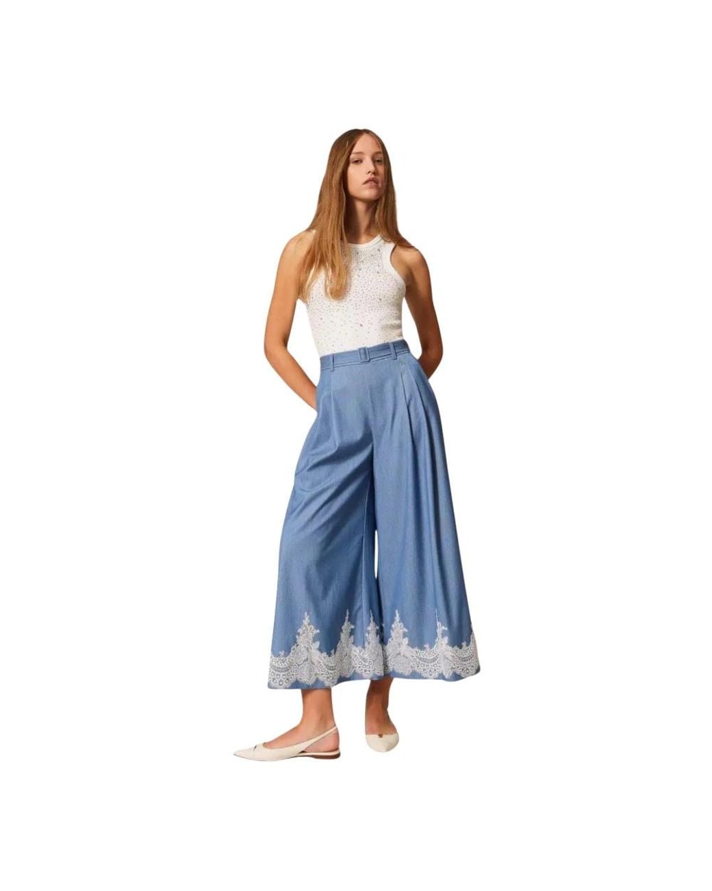 Twinset Blue Wide Trousers