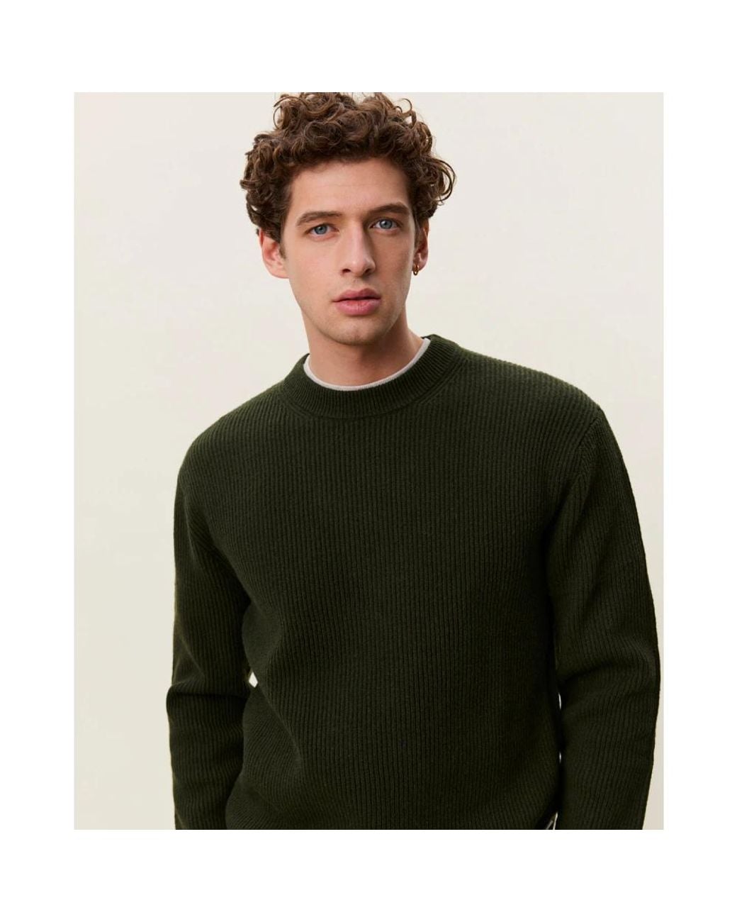 Les Deux Green Round-Neck Knitwear for men