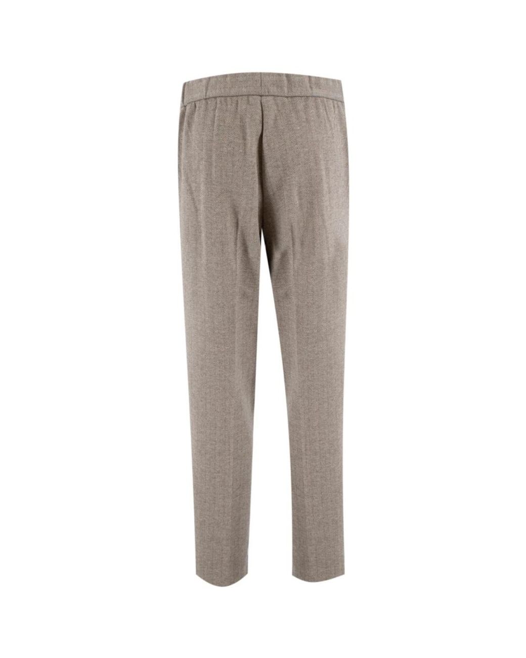 Le Tricot Perugia Gray Straight Trousers