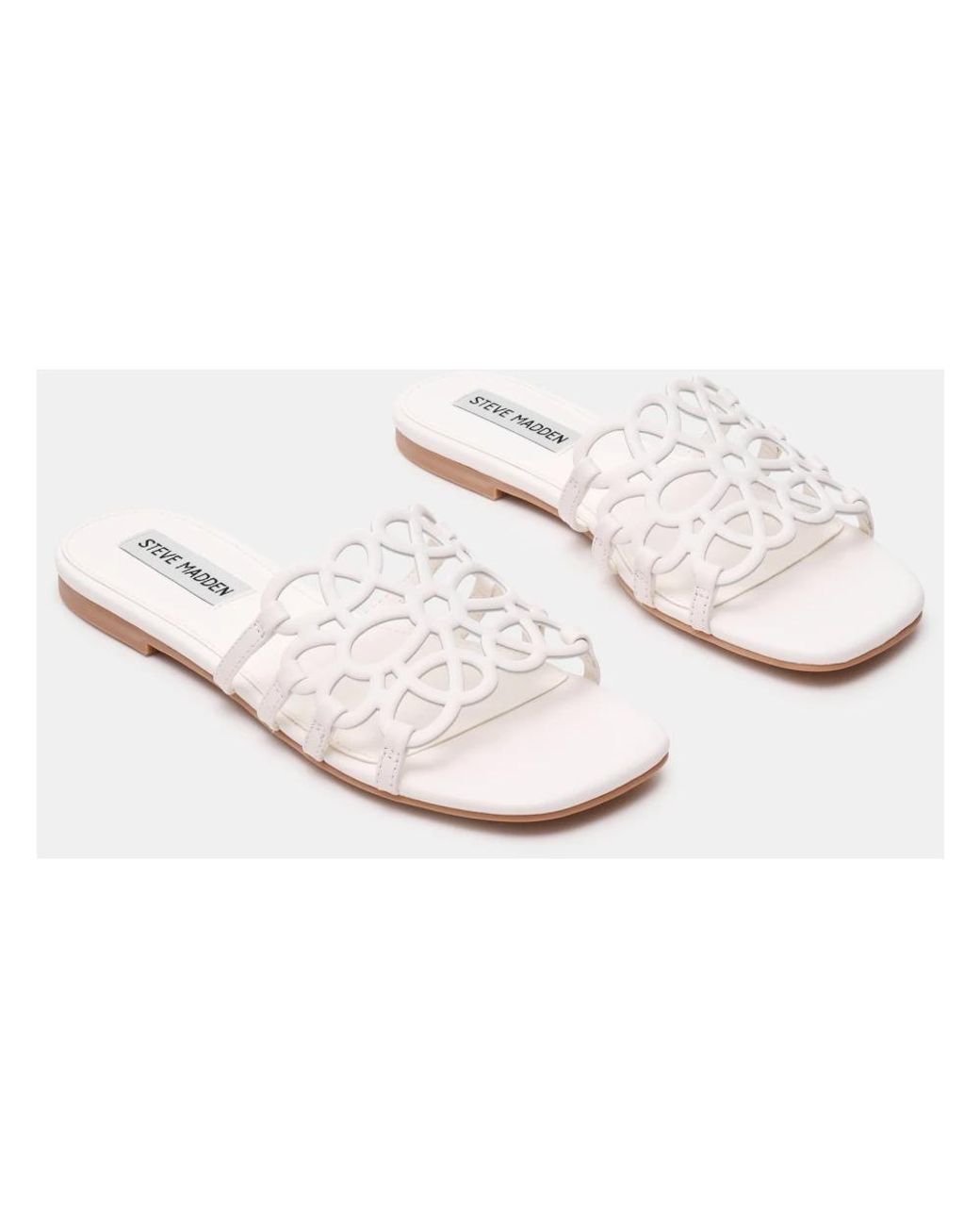 Steve Madden White Sliders