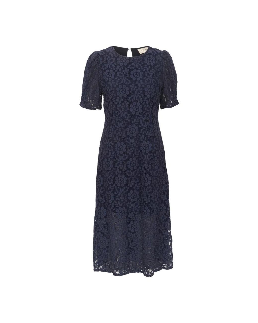 Cream Kleedjes ,Blauw ,Elegante Kant Jurk Total Eclipse in het Blue