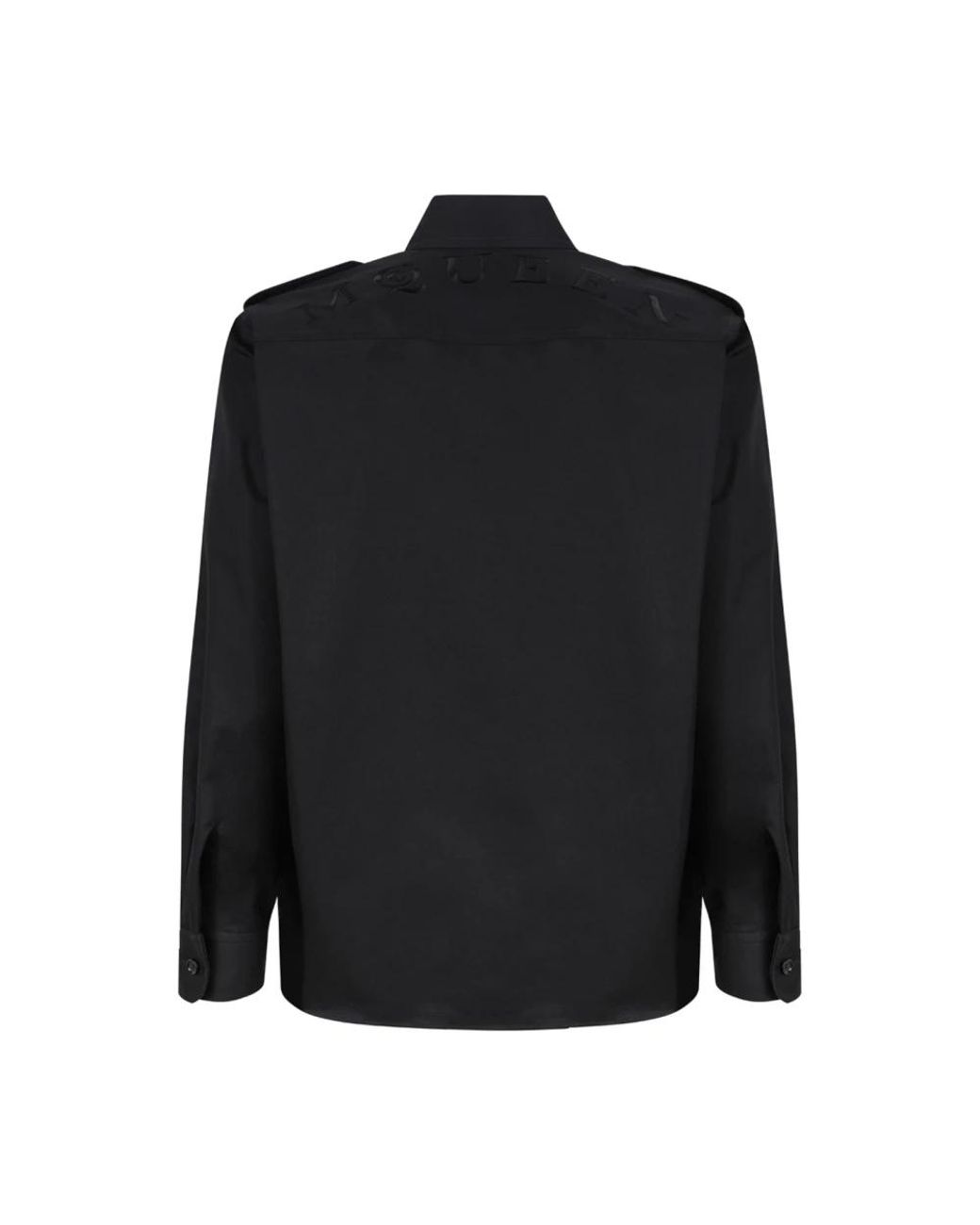 Alexander McQueen Overhemden ,Zwart ,Katoen Zwarte Militaire Overhemd Met Klepzakken in het Black voor heren