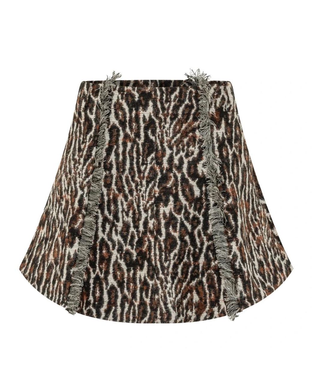 Ganni Leopard Jacq Rok in het Black