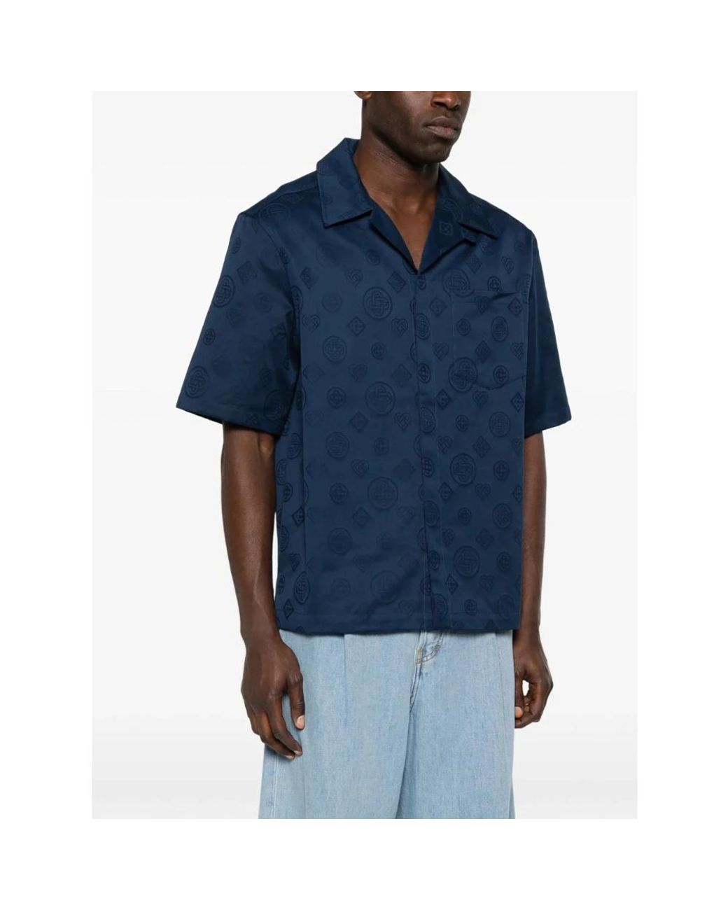 Casablanca Blue Short Sleeve Shirts for men
