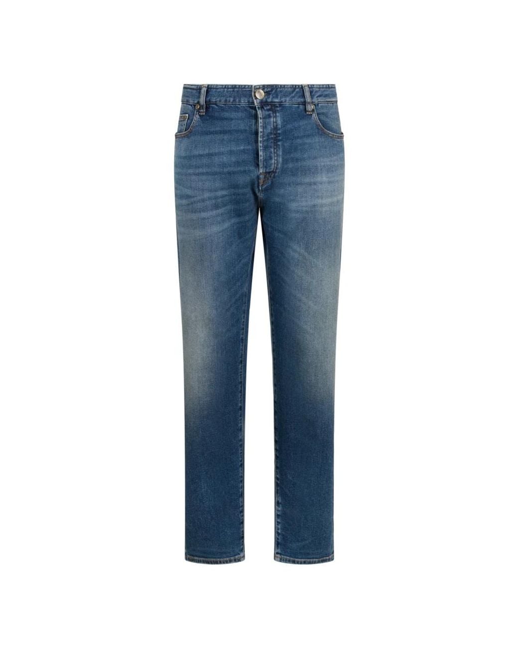 Moorer Blue Straight Fit Jeans for men