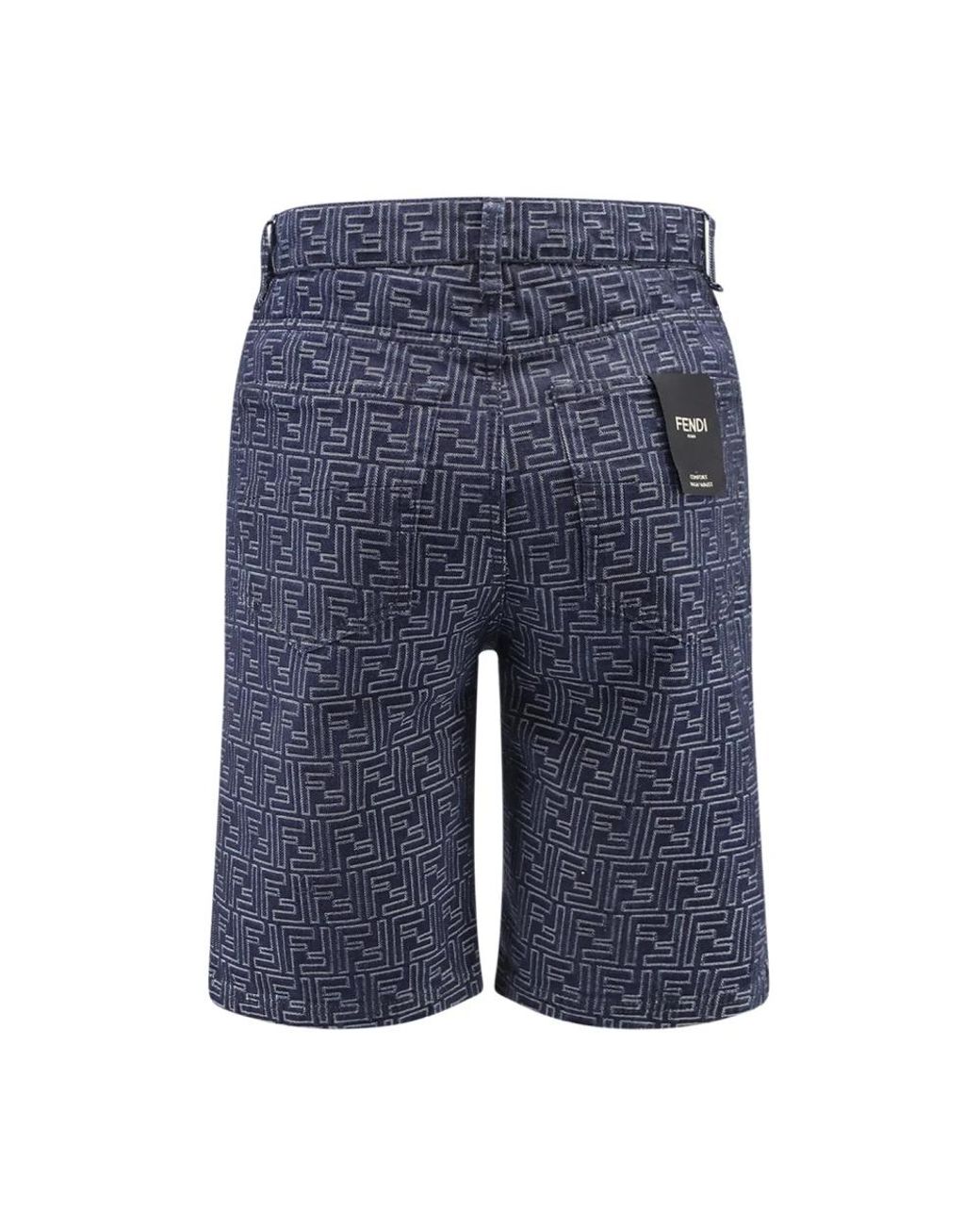 Fendi Blue Denim Shorts for men