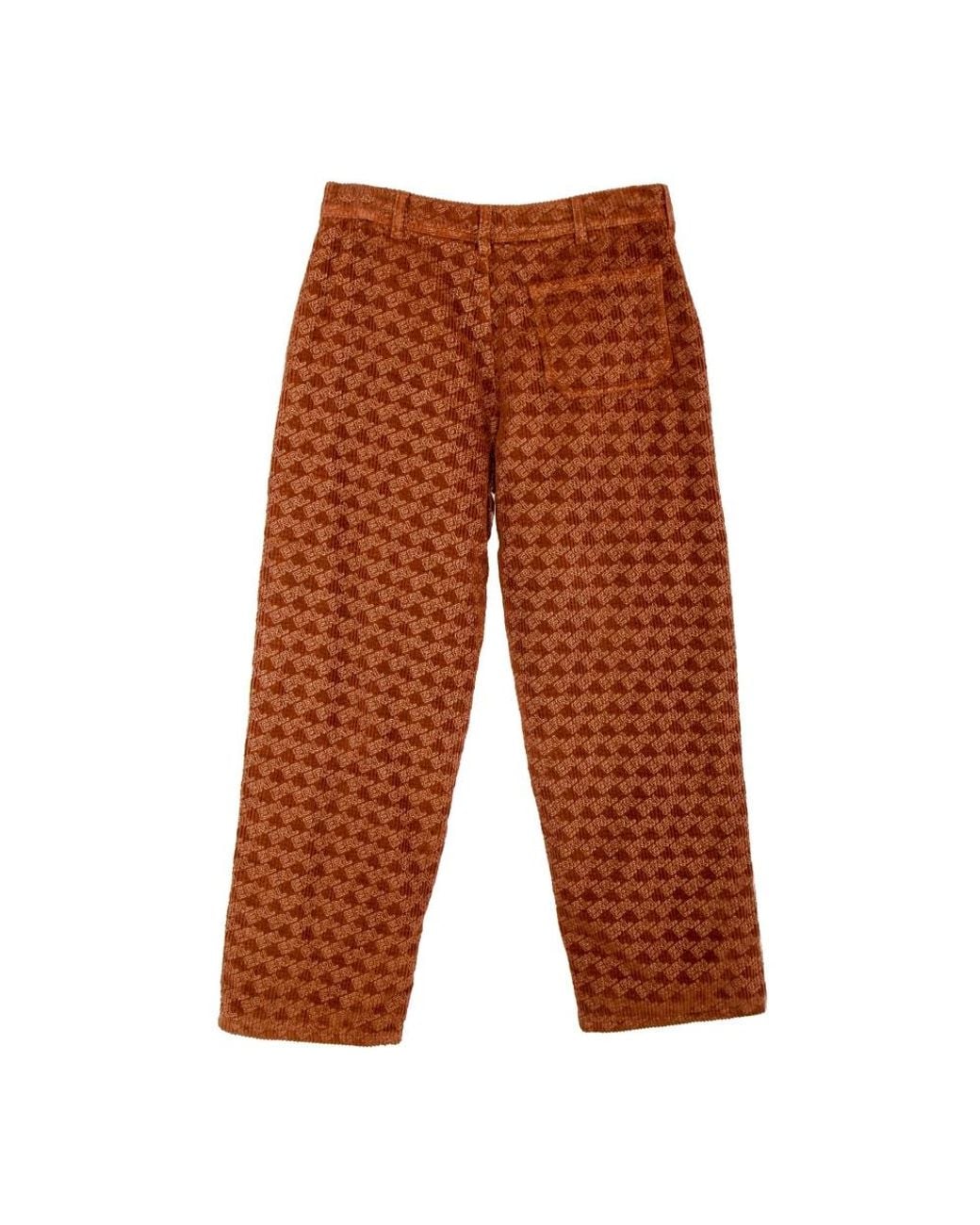 ERL Brown Straight Trousers for men