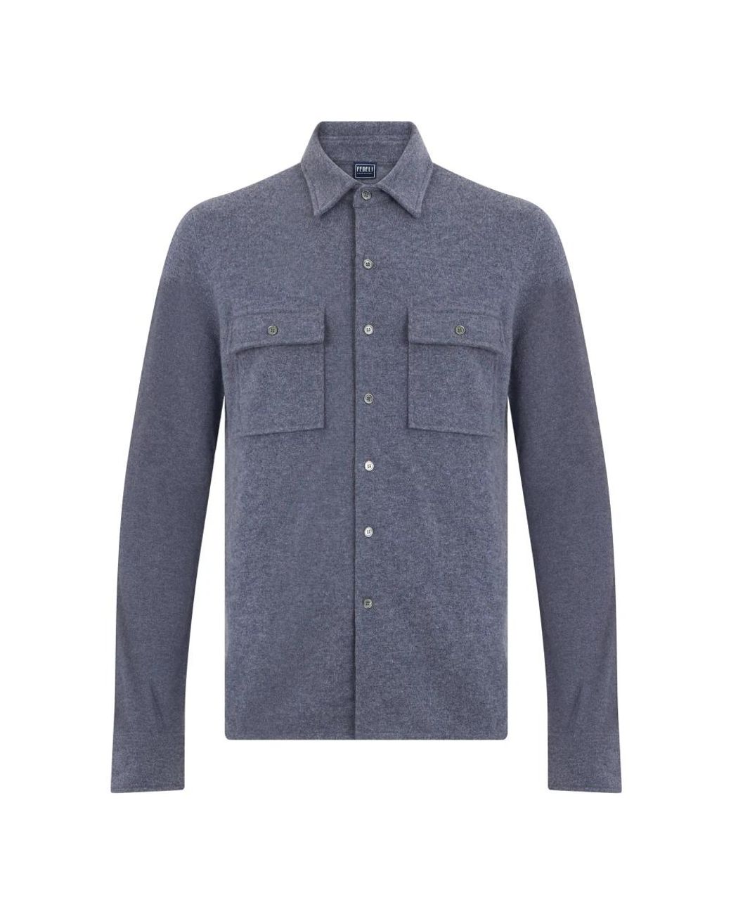 Fedeli Blue Casual Shirts for men