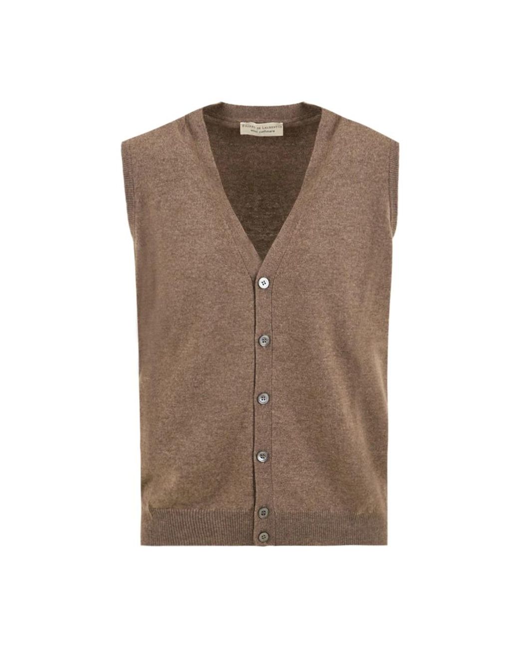 FILIPPO DE LAURENTIIS Brown Sleeveless Jumpers for men