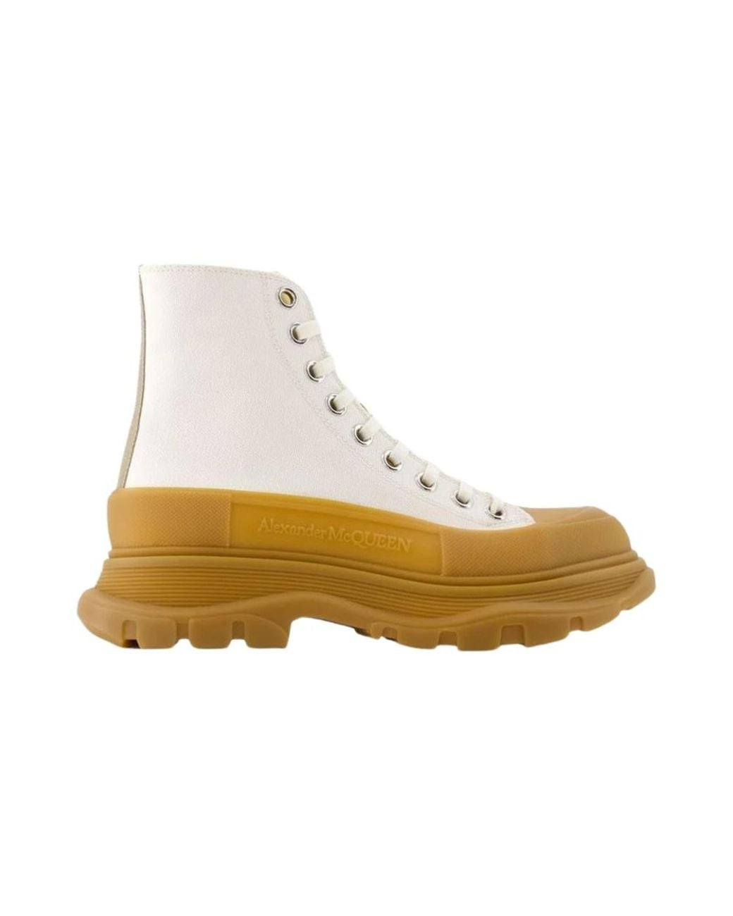 McQueen Natural Lace-Up Boots
