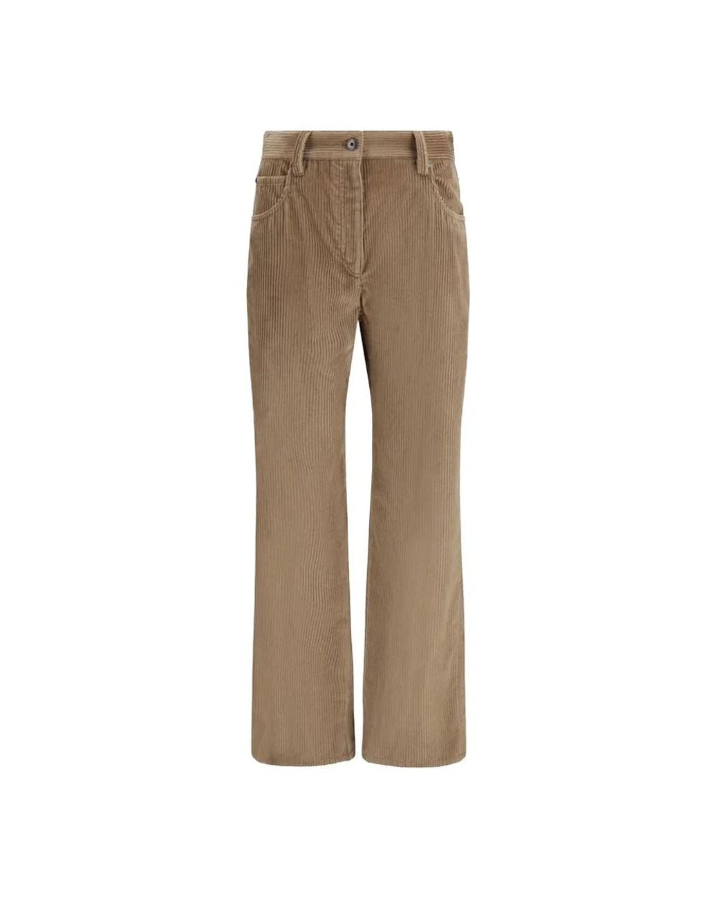 Brunello Cucinelli Natural Straight Trousers