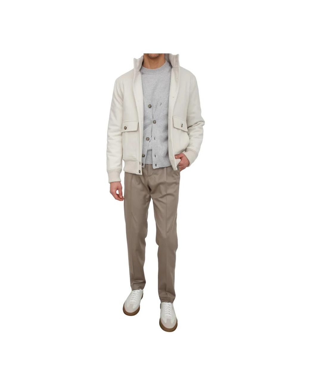Peserico Gray Slim-Fit Trousers for men