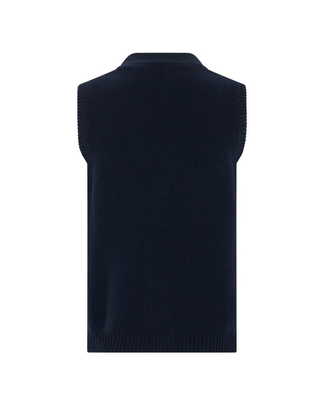 Fedeli Blue Sleeveless Jumpers for men