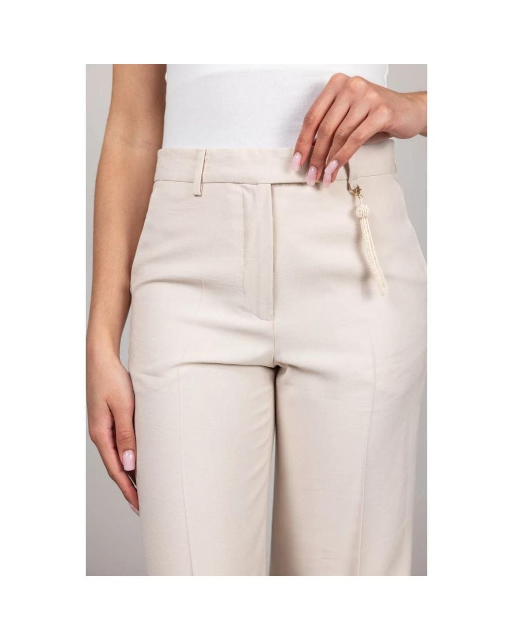 Wide Trousers Seventy de color Natural