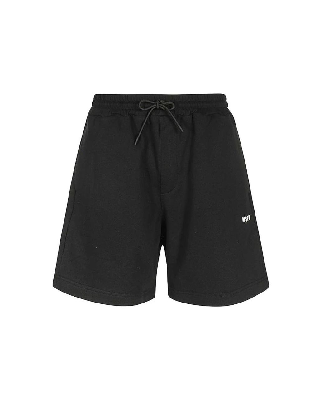 MSGM Korte Broeken ,Zwart ,Katoen Katoenen Bermuda Shorts Elastische Tailleband in het Black voor heren