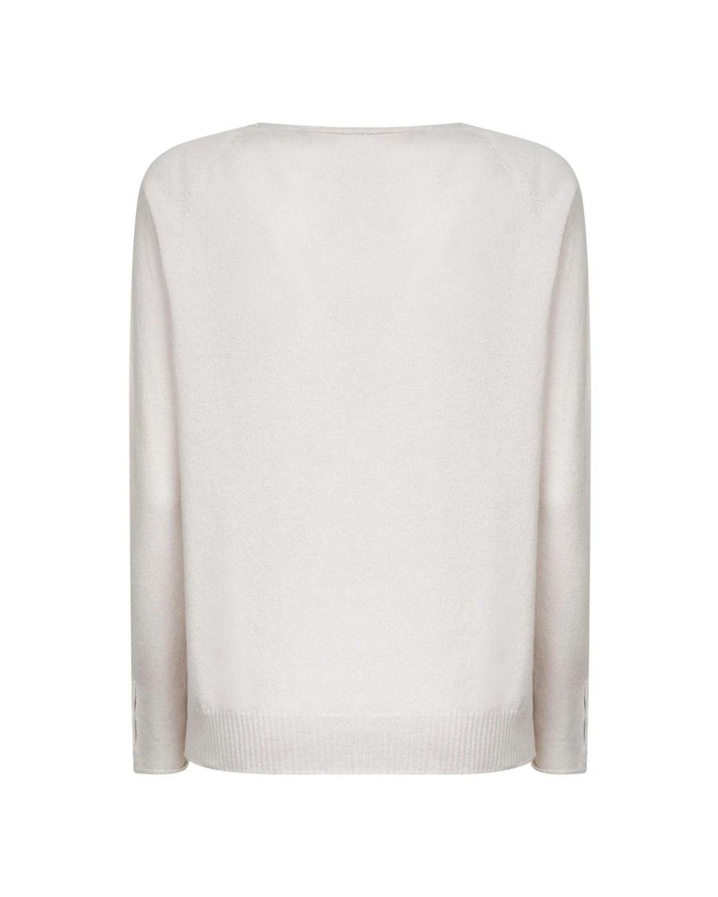 Blanca Vita White V-Neck Knitwear