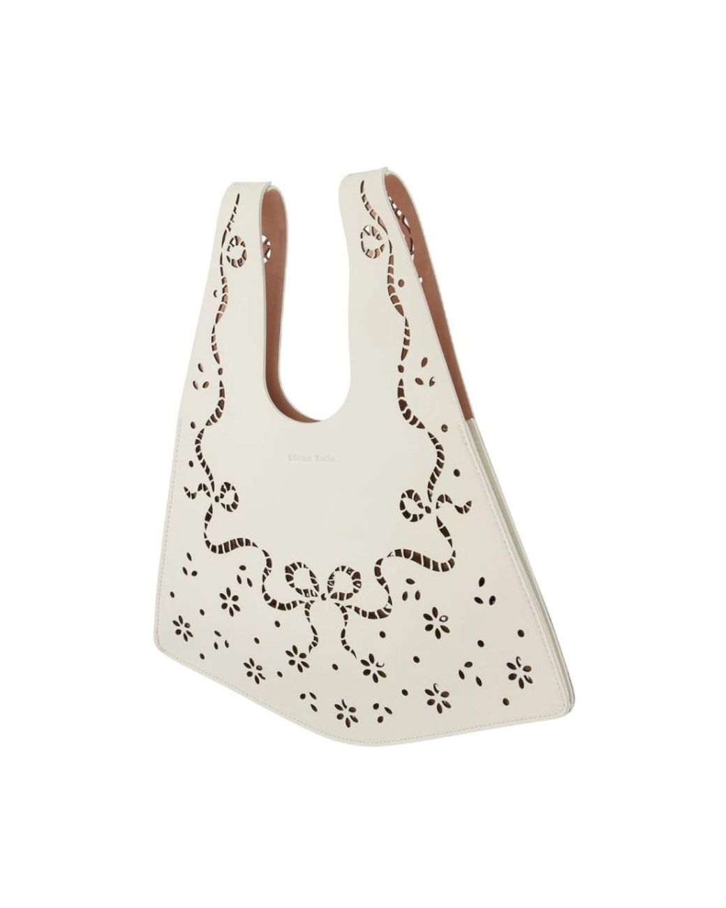 Simone Rocha White Mini Lasercut Shopper Bag