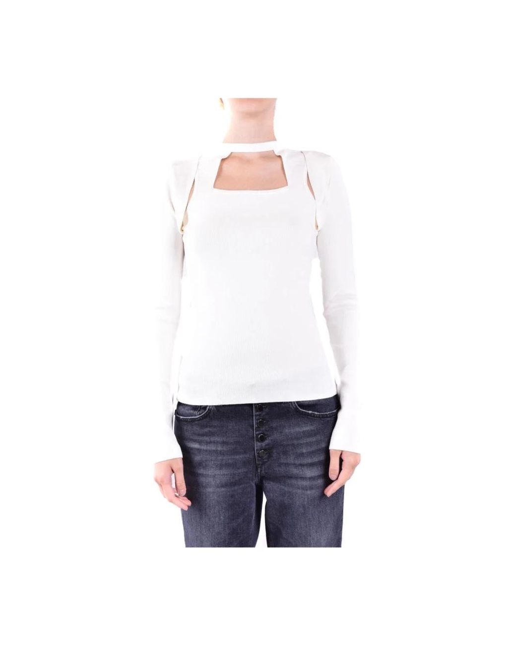 Dondup White Round-Neck Knitwear