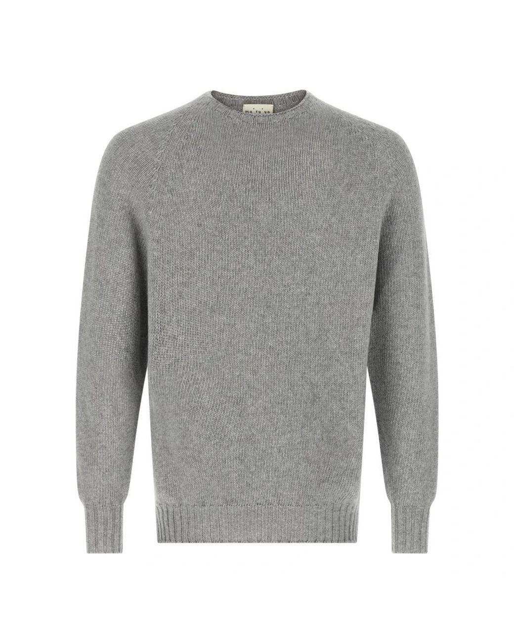 Ma'ry'ya Gray Round-Neck Knitwear for men