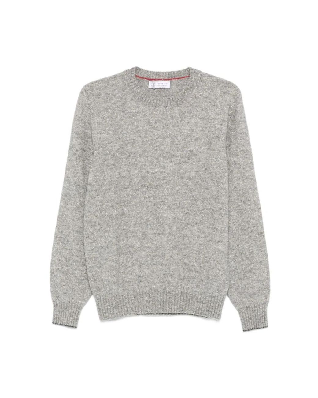 Brunello Cucinelli Gray Round-Neck Knitwear for men