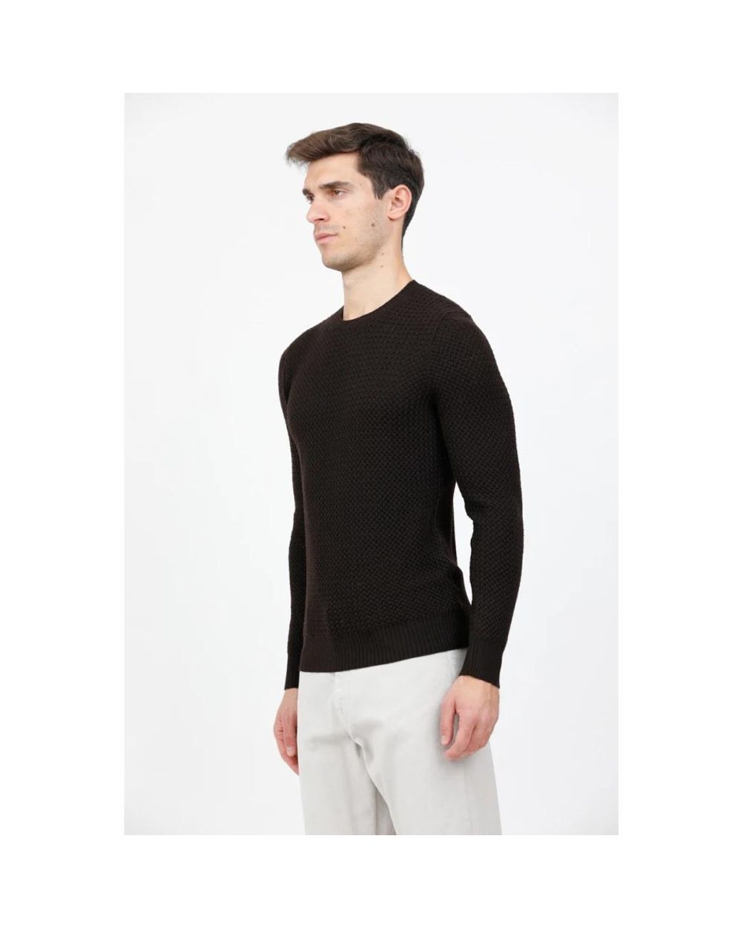 Gran Sasso Black Round-Neck Knitwear for men