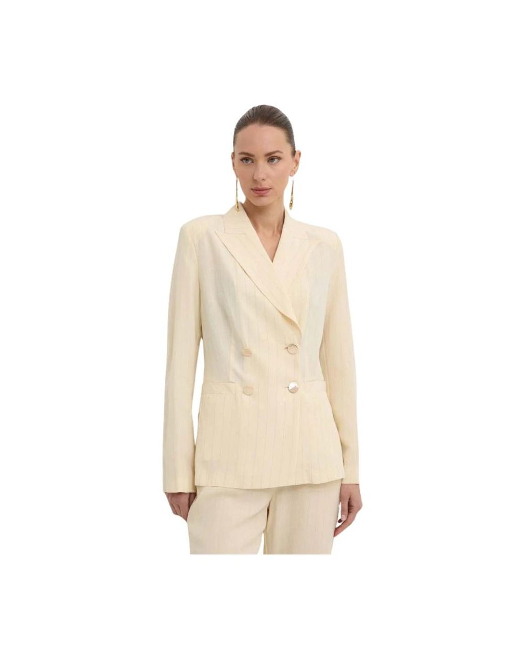 Liu Jo Dubbelrijige Blazer in het Natural