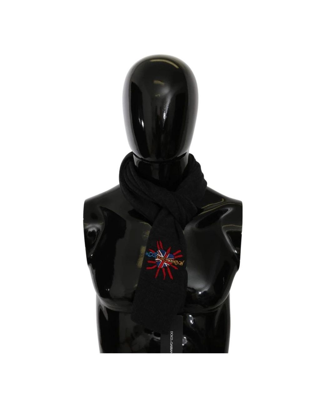 Dolce & Gabbana Accessoires ,Zwart ,Wol Dgloves London Wrap Shawl Wollen Sjaal in het Black