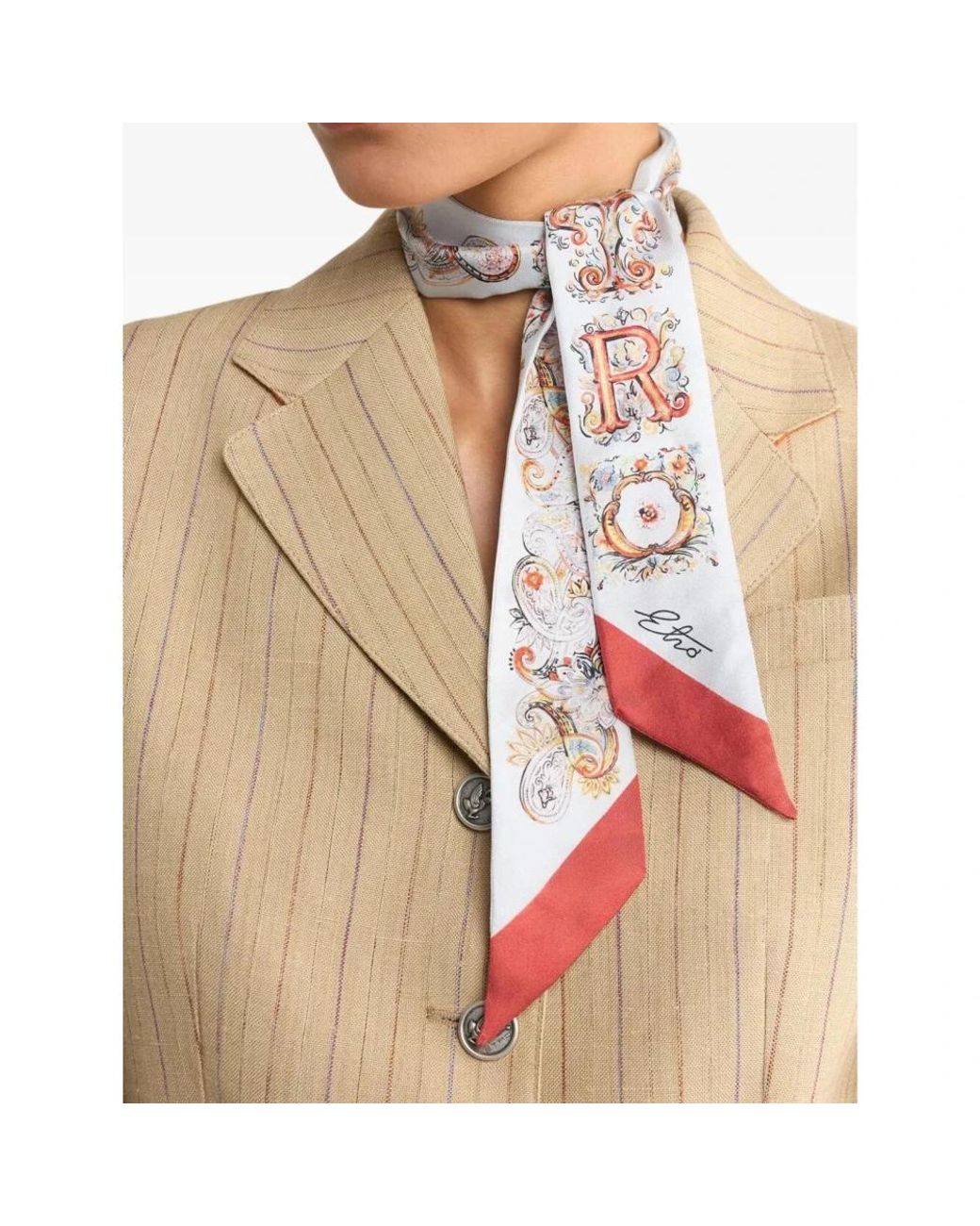 Etro White Silk Scarves
