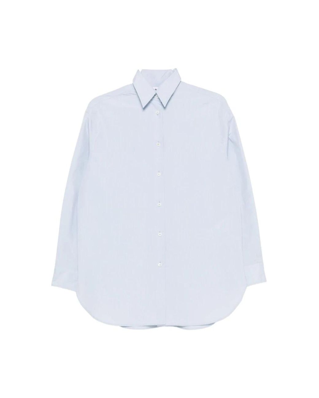 Jil Sander Overhemden ,Blauw ,Katoen Katoenen Poplin Shirt in het White