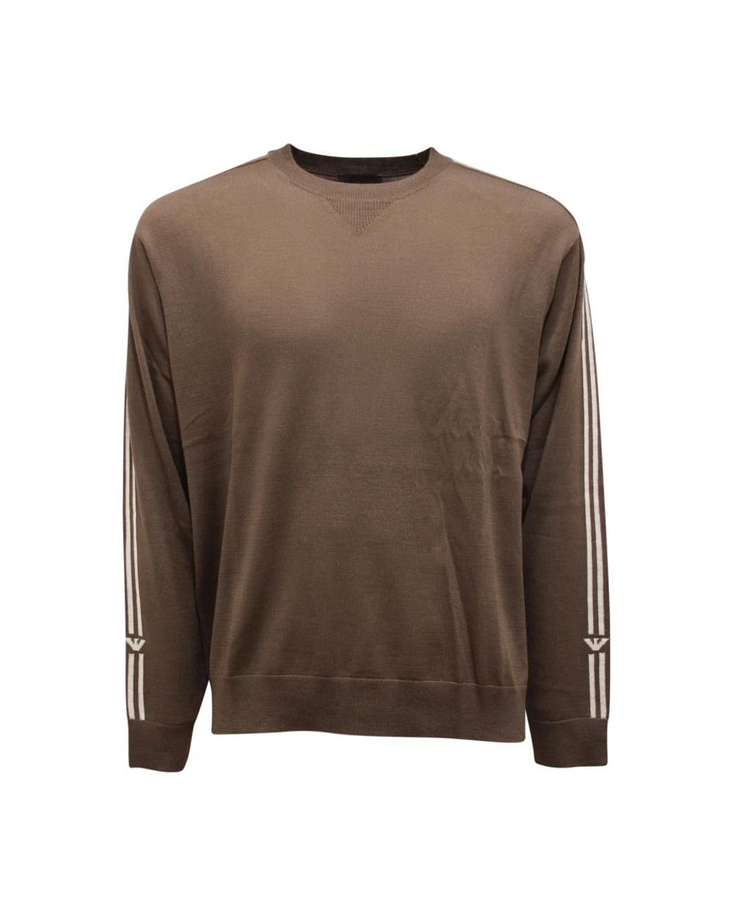 Armani Gestreifter Wollpullover in Brown für Herren