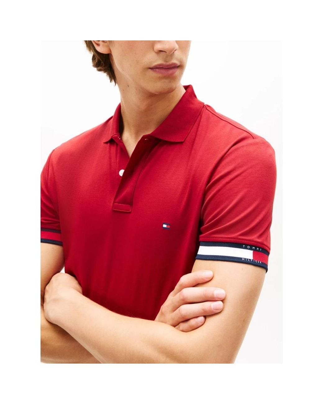 Tommy Hilfiger Red Polo Shirts for men