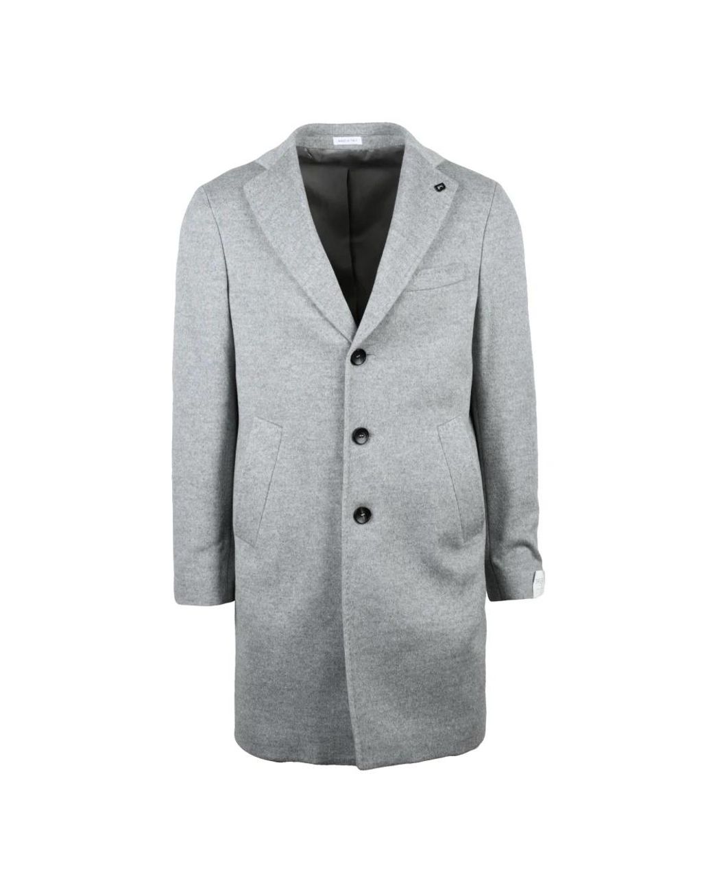 BRERAS Milano Gray Single-Breasted Coats for men